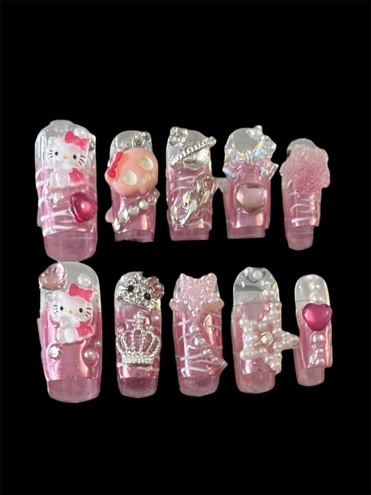 Hello kitty cute nails